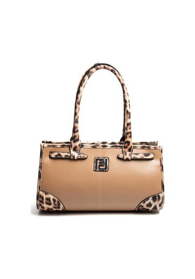 Silver Polo Sp1261 Kadın El Çantası Düz Vizon-leopar Taba