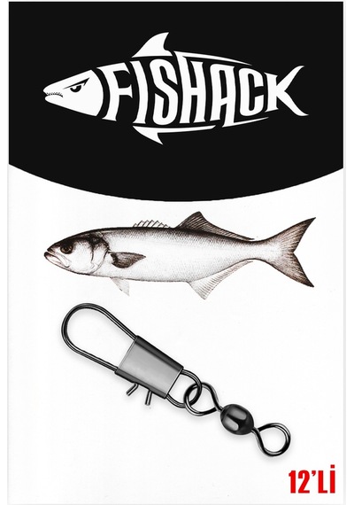 Fishack Paslanmaz Klipsli Fırdöndü Füme No: 7 12'li