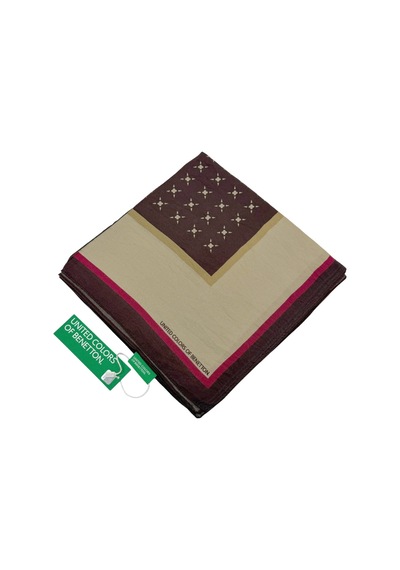 Benetton Desenli Siena Eşarp - 1001 - Bordo