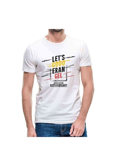 Pubg Lets Erangel Playerunknowns Baskılı Beyaz Erkek Tshirt (531004974)