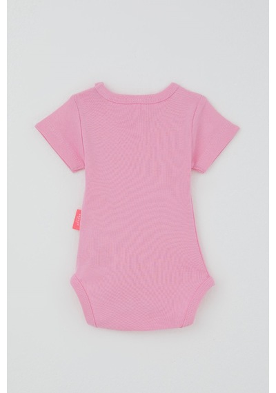 Breeze Kız Bebek Çıtçıtlı Kısa Kollu Zıbın Body Basic 0-9 Ay , Pembe