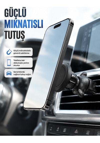 Araç İçi Manyetik Telefon Tutucu Havalandırma Klipsli Telefon Standı Diğer