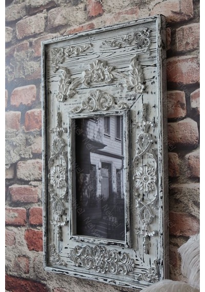 Neiwel Vintage Ahde Resim Ve Ayna Çerçevesi Beyaz