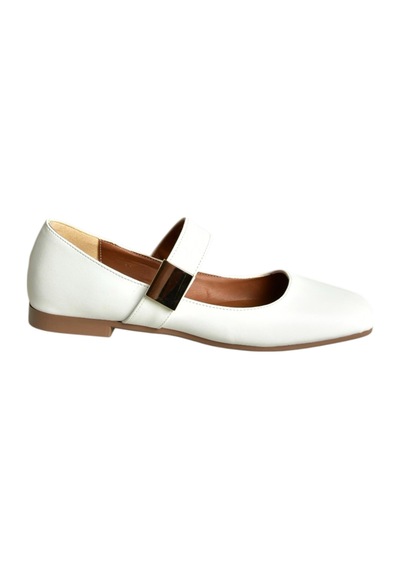 Fox Shoes U726454509 Beyaz Kadın Babet Beyaz-suni Deri