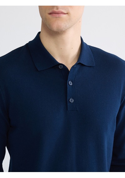 Lcwaıkıkı Classic Lacivert Polo Yaka Erkek Triko Kazak