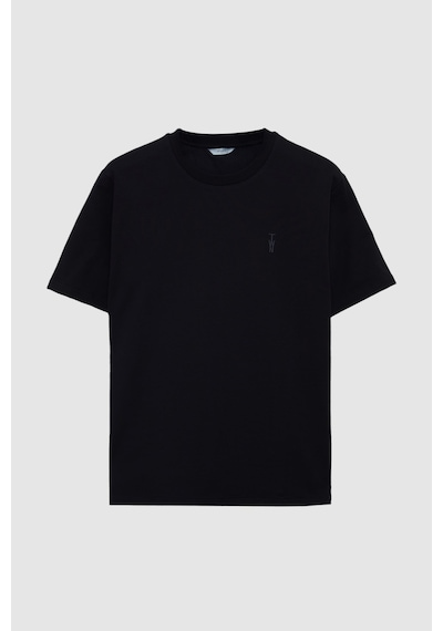 Twn Slim Fit Siyah Baskılı T-shirt 4ec14ort12025 Siyah
