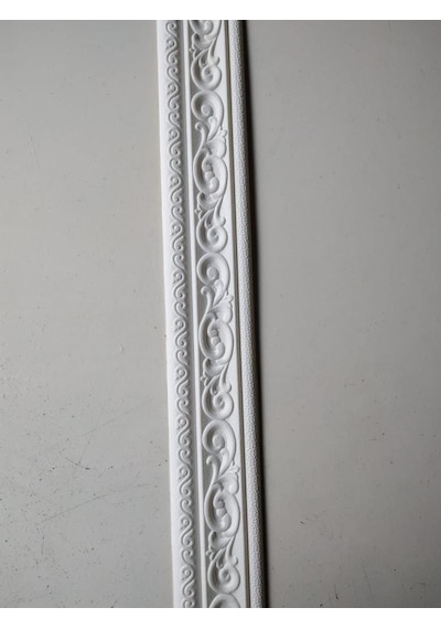 Beyaz Motifli 8Cm-115Cm Yapışkanlı Çıta Çerçeve Süpürgelik