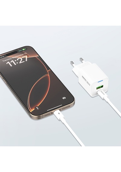 Recci Rc107e Type-c Pd & Usb-a Gan Teknolojili Hızlı Şarj Başlığı 30w Beyaz