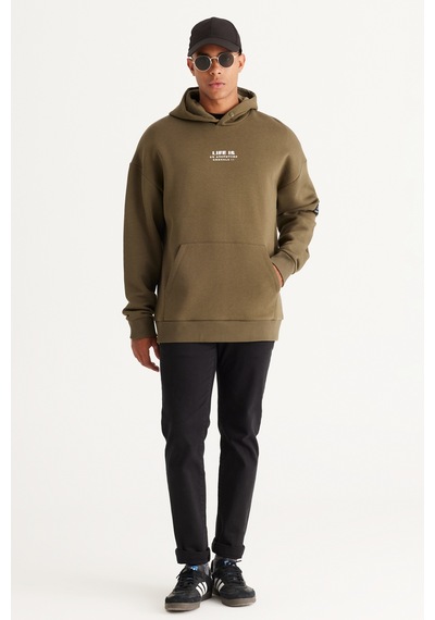 AC&Co / Altınyıldız Classics Erkek Hakı Oversize Fit Bol Kesim Kapüşonlu İçi Polarlı Pamuklu Sweatshirt Haki AC&Co / Altınyıldız Classics Erkek Hakı Oversize Fit Bol Kesim Kapüşonlu İçi Polarlı Pamuklu Sweatshirt Haki