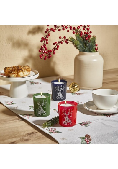 Selka Home 3'lü Christmas Geyik Tasarım Cam Kokulu Candle Mum 110 Gr