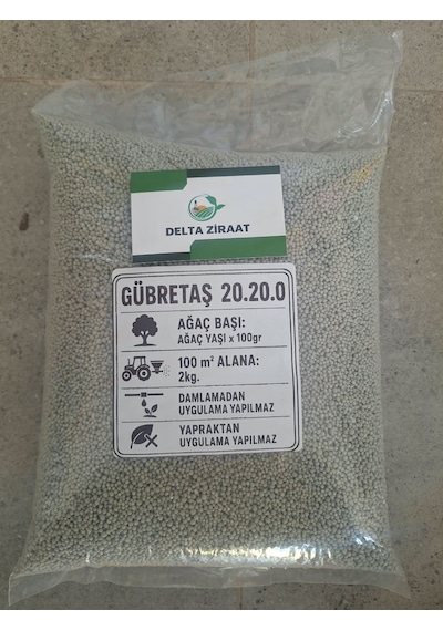 Gübretaş 20.20.0 Kompoze Taban Gübresi %20 Azot %20 Fosfor Meyve Ağaçları, Zeytin, Sebze Ve Tarla Bitkileri Için 3 KG