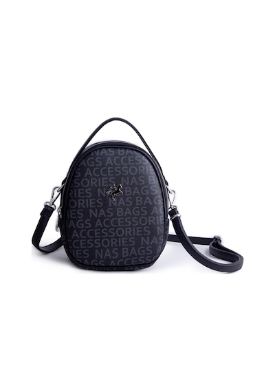 Nas Bag Mini Kadın Sırt ,el Ve Omuz Çantası Dönüştürülebilir Tasarım Siyah Yazılı En:17cm Boy :22cm Çok Renkli
