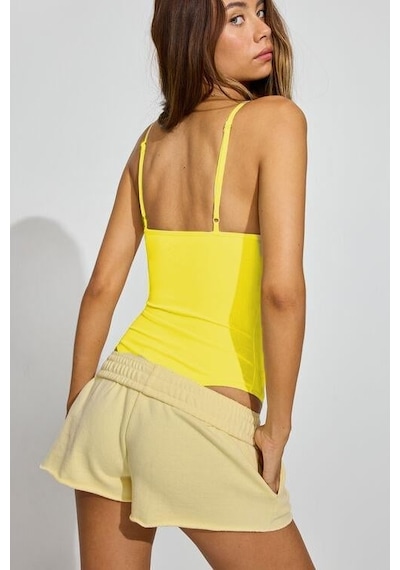 Madmext Sarı Askılı Kadın Bodysuit Mg2542
