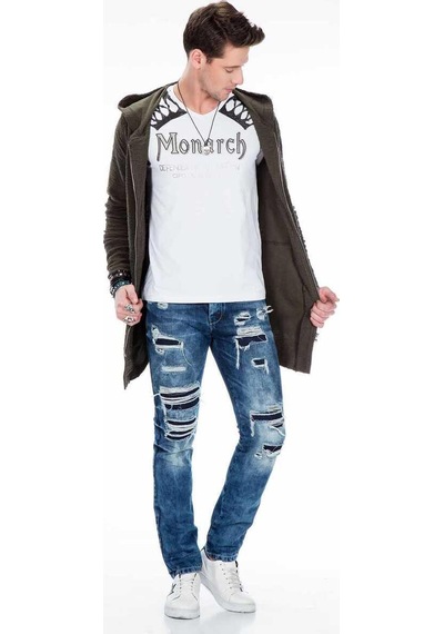 Cipo & Baxx Cl296 Çift Fermuarlı Uzun İnce Sweatshirt 001