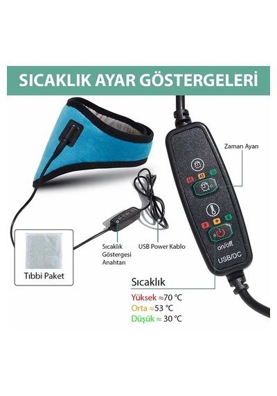 Yenilzd Zaman Ayarlı Boyun Masaj Aleti Servikal Usb 3 Seviye Sıca