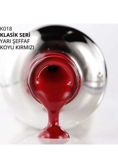 Kalıcı Oje K018, Yarı Şeffaf Koyu Kırmızı, 10 Ml