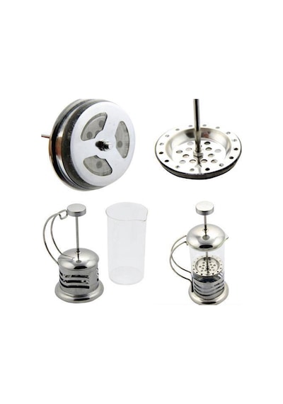 French Press Kahve Filtre Bitki Çayı Demleme Kupası Metal 350 ML Metal