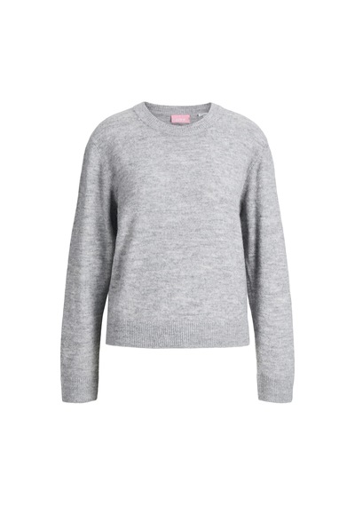 Jack & Jones Kadin Bisiklet Yaka Alpaka Yünlü Kazak - Evi - 12281702 Medium Grey Melange