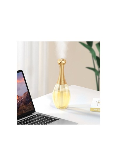 Hava Nemlendirici Ultrasonik Led Rgb Parfüm Şişesi Ev Araba Aromatik Difizör 300ml Beyaz