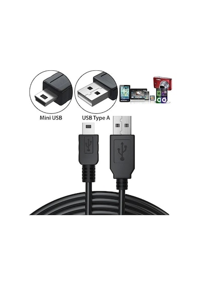 5 Pin Mini Usb Kablo - Dualshock 3 Kol Şarj Kablosu Sixaxis Kablo - 1.5 Metre