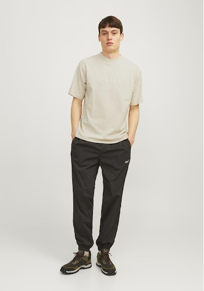 Jack & Jones Erkek Logo Baskili Bisiklet Yaka Tisört - Austin 12256401 Moonbeam Yeşil