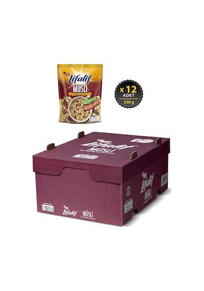 Eti Lifalif Yer Fıstıklı ve Hurmalı Müsli 12 x 350 G