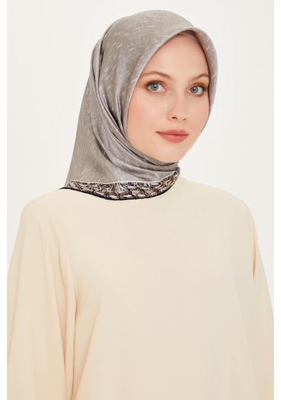 Armine İpek Eşarp 2025 Kış - 9230-02 Açık Gri Twill Açık Gri