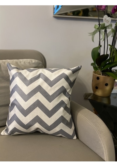 Zigzag Desenli Dekoratif Kırlent Kılıfı (473325976)