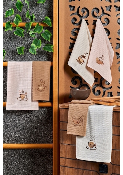Casnack 6'lı Mutfak Havlusu Seti 40x60 - Kahve