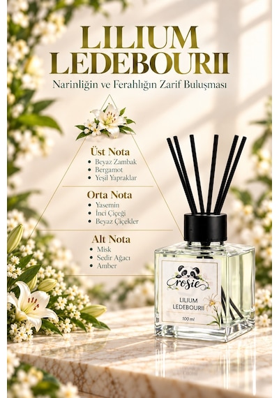 Rosie Lilium Ledebourii 7'li Çubuklu Oda Kokusu Seti 7 X 100 Ml Lilyum Ferahlığı