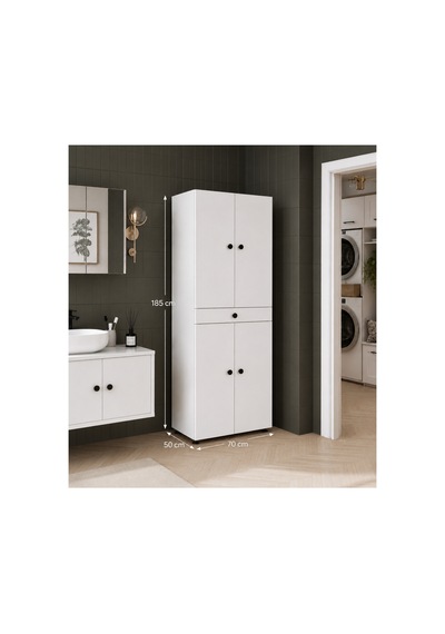 Beyaz Çok Amaçlı Banyo Dolabı Beyaz