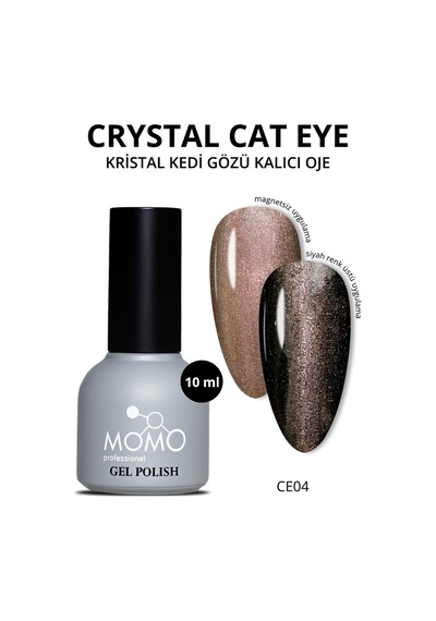 Momo Professional Kristal Kedi Gözü Kalıcı Oje Ce04 Yarı Şeffaf Bakır 10 Ml
