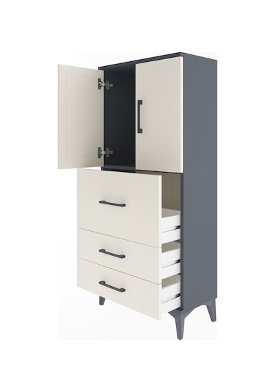 Arges Dolap Tek Raflı 3 Çekmeceli 2 Kapaklı 60x30x134 Antrasit-aytaşı Antrasit Arges Dolap Tek Raflı 3 Çekmeceli 2 Kapaklı 60x30x134 Antrasit-aytaşı Antrasit