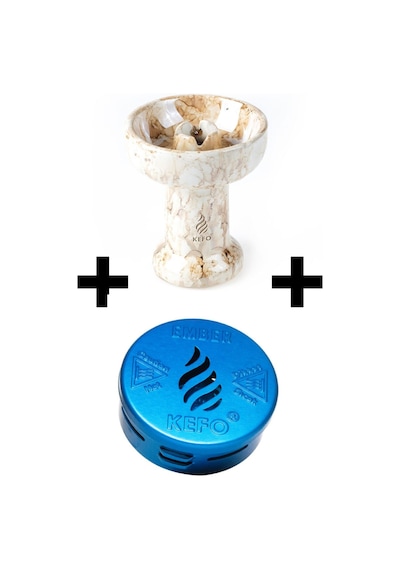 Kefo Gold Kefo Sarı Rock Star Lüle + Mavi Kefo Ember Nargile Lotus Közlük Cezve