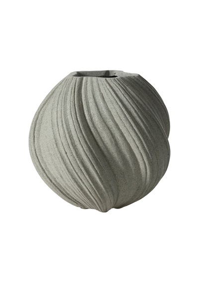 Mudo Home Spıral Vazo Bej 34x32cm Gri