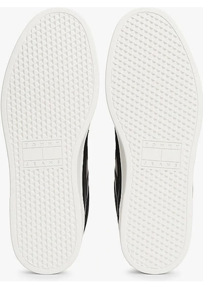 Tommy Hilfiger Tommy Jeans Erkek Siyah Greenwich Essential Deri Sneaker Siyah