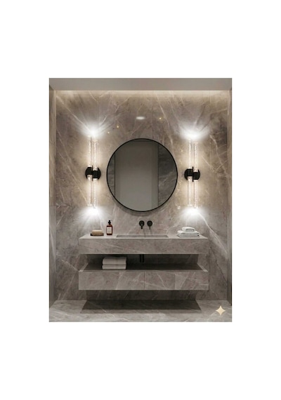 Bubbleflux Dubble Large 51 Cm Modern Tasarım Led Aplik - Duvar Lambası - Siyah - Elektrikli - Beyaz Led Siyah Elektrikli