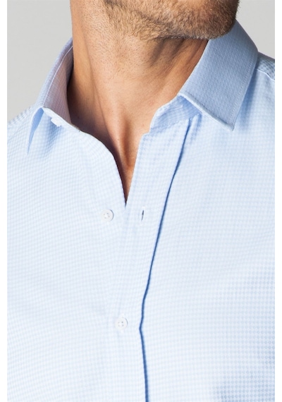 Tudors Modern Slim Fit Dar Kesim Armürlü Erkek Gömlek MD220009-101 Mavi