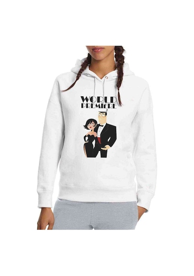 Samurai Jack Baskılı Beyaz Kadın Kapşonlu Sweatshirt (534772256)