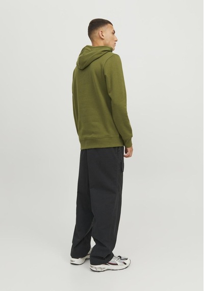 Jack & Jones Logolu Kapüşonlu Sweatshirt - Dust 12240214 Olive Branch Lacivert