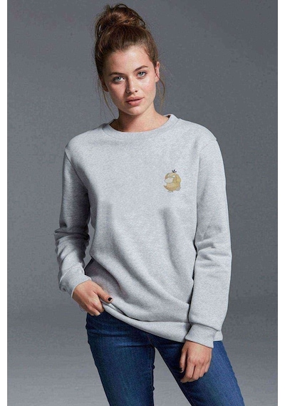 Pokemon Avengermon Psyduck Koduck Baskılı Gri Kadın Sweatshirt