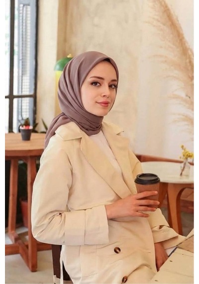 Aldaıyr Reyon Eşarp Saten Dokılu 95x95 Sütlükahve