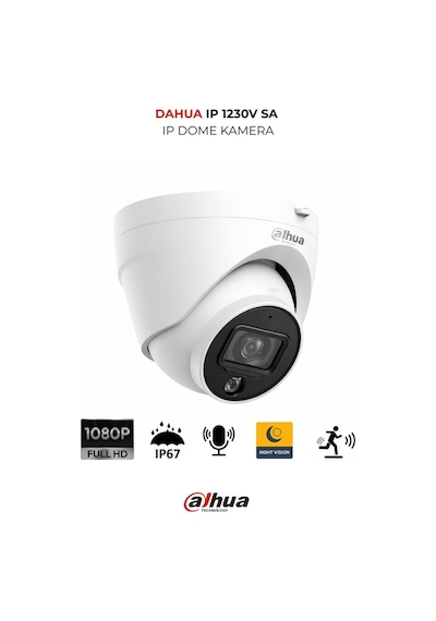 Ipc-hdw1230v-sa-0280b 2mp Starlight Dome Kamera Ip67 Dahili Sesli