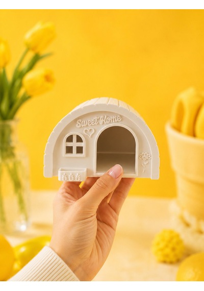 3d Baskı Hamster Evi Şık Beyaz Tasarım Kemirgen Yuvası Çıkarılabilir Tabanlı Hamster Kulübesi