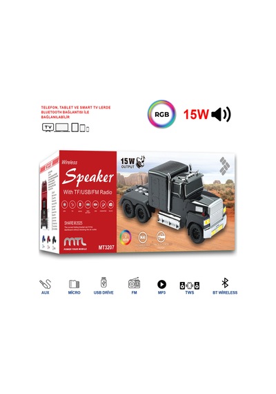 Klasik Görünümlü Nostaljik Kamyon Bluetooth Hoparlör Fm Radyo Speaker