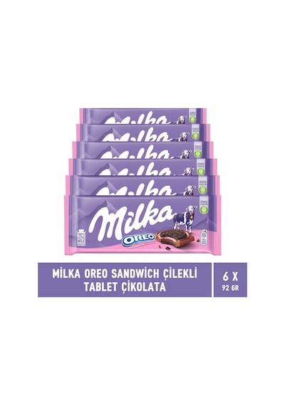 Milka Oreo Sandwich Çilekli Tablet Çikolata 6 x 92 G