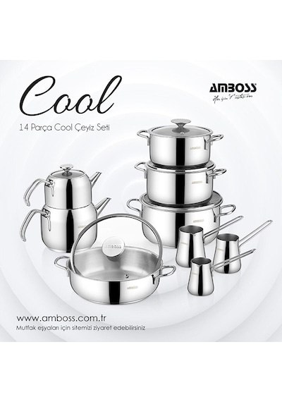 Amboss Cool 14 Parça Çelik Çeyiz Seti