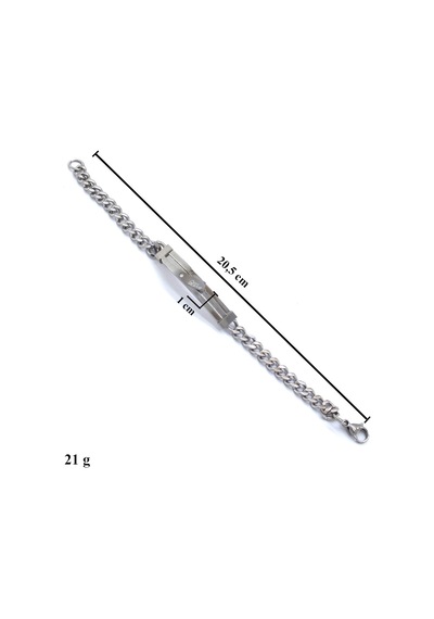 FerizZ 316L Çelik Figaro Zincir Model Zirkon Taşlı Love Yazılı Er Beyaz