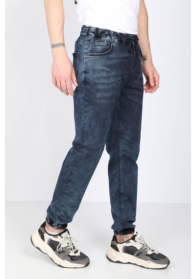 Blue White Erkek Lacivert Belden İpli Jogger Pantolon 34
