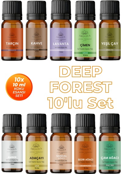 Deep Forest 10'lu Set Oda Kokusu Esansı - Orman Kokusu 10x10ml Karışık